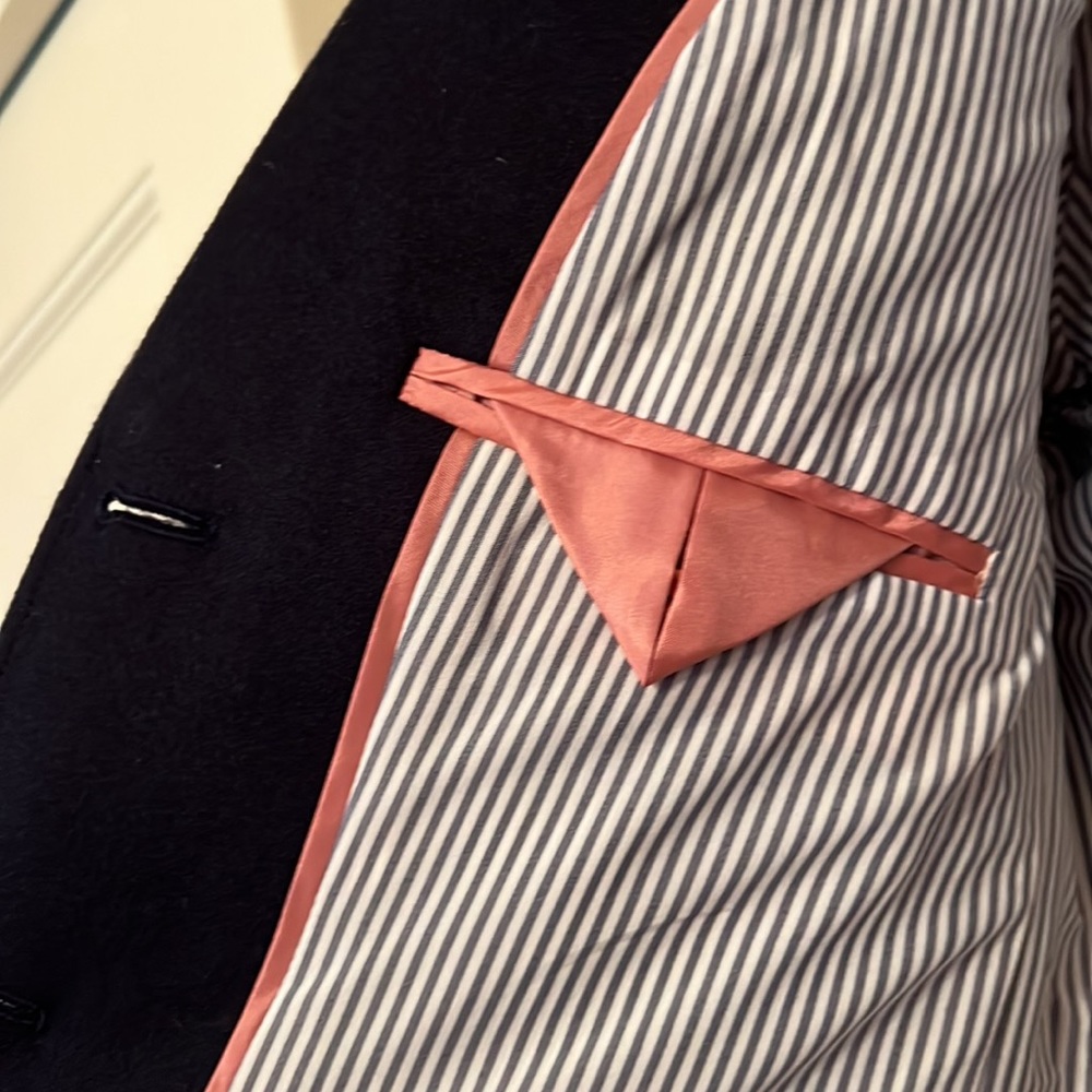 J. Crew Navy Jacket W/ Missing Button - image 4